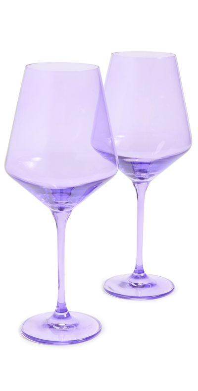 Shop Estelle Colored Glass Stemware Set Of 2 Lavender