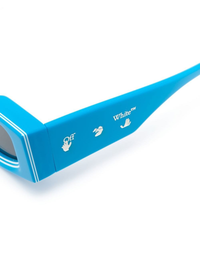 Shop Off-white Logo-print Sunglasses In Blue