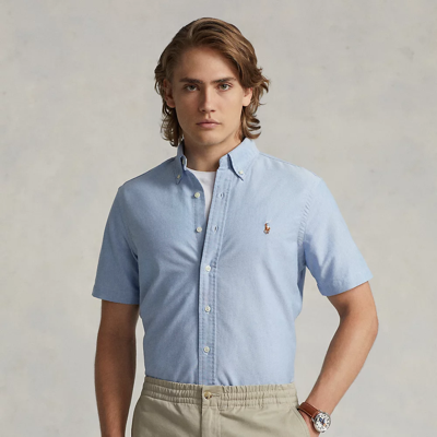 Shop Ralph Lauren Classic Fit Oxford Shirt In Blue
