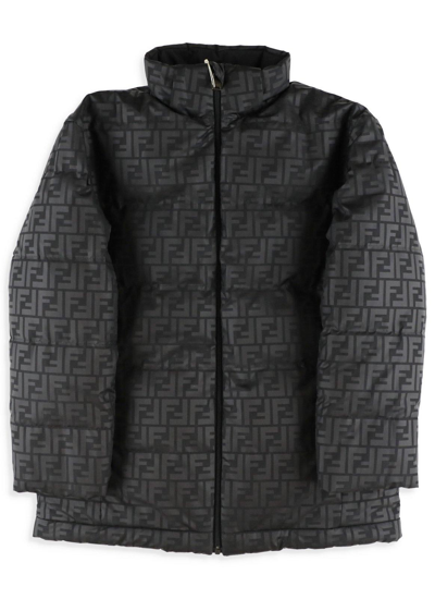 Shop Fendi Ff Motif Hooded Coat