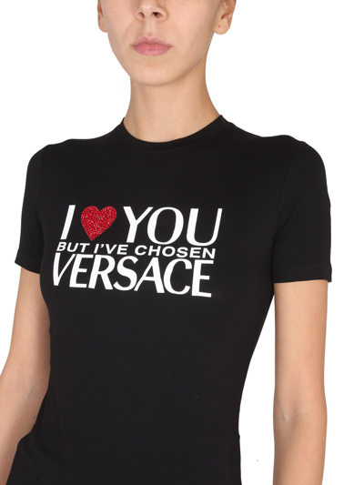 Shop Versace T-shirt I You But... In Nero