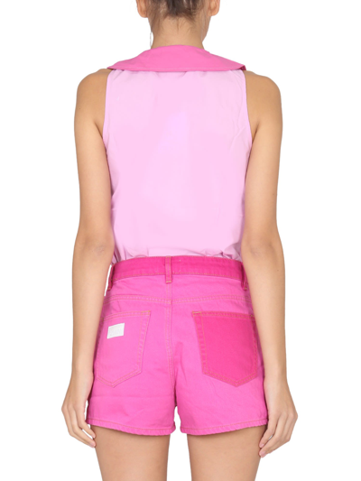 Shop Ganni Cotton Shirt In Rosa