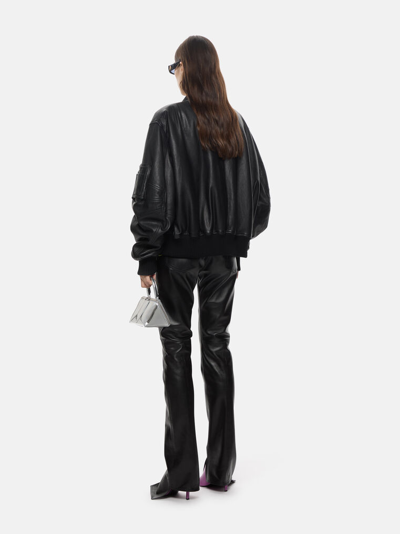 Attico 'anja' Black Bomber In Black