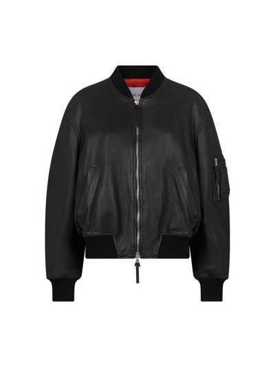 Attico 'anja' Black Bomber In Black