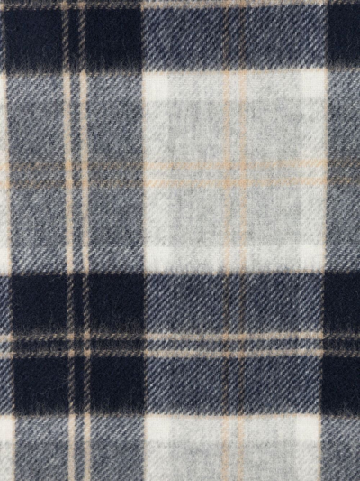 Shop Norse Projects Plaid-check Print Scarf In 蓝色