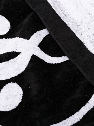 Shop Moschino Logo-print Towel In 黑色