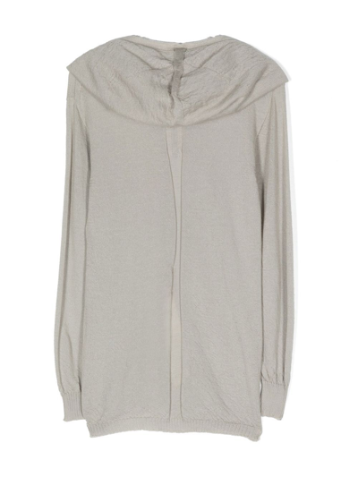 Rick Owens Fine-knit Hooded Top In 灰色