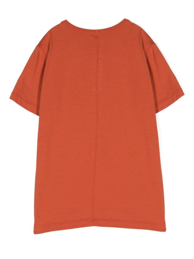 Rick Owens Organic-cotton T-shirt In 橘色