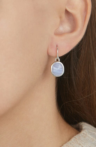 Shop Monica Vinader Siren Semiprecious Stone Drop Earrings In Silver/ Blue Lace Agate