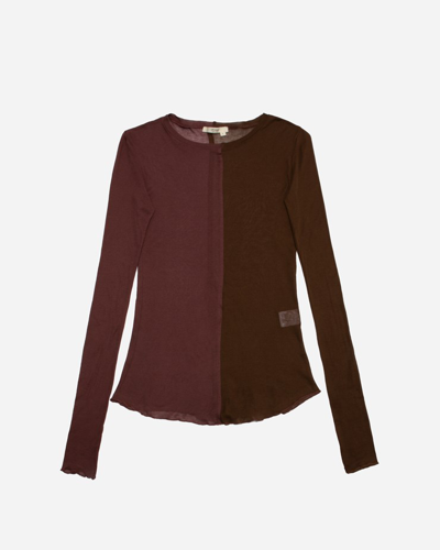 Shop (d)ivision Paragon Long Sleeve T-shirt In Brown