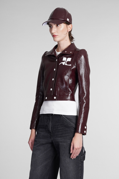 Courrèges Re-edition Vinyl Jacket Clothing In Burgundy
