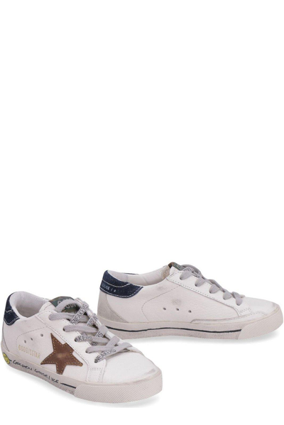 Shop Golden Goose Super-star Lace-up Sneakers In Bianco
