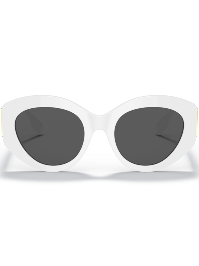 Shop Burberry Eyewear Sophia Logo-plaque Sunglasses In White