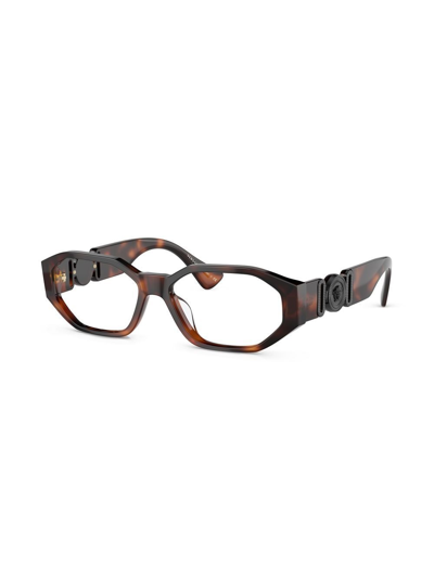 Versace Medusa Plaque Optical Glasses In Brown