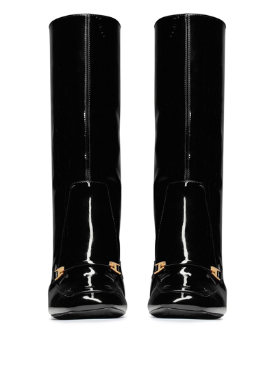 Shop Saint Laurent Lala Square-toe Boots In Black