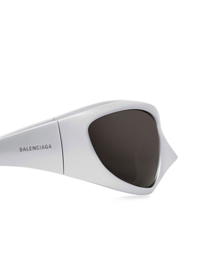 Shop Balenciaga Skin Xxl Cat-eye Sunglasses In Silver