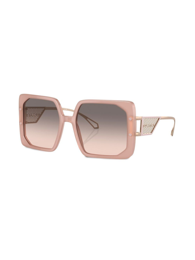 Shop Bvlgari Square-frame Sunglasses In Pink