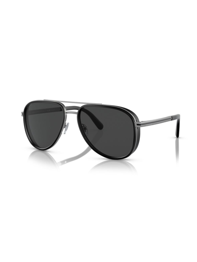 Shop Bvlgari Pilot-frame Sunglasses In Silver