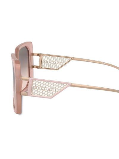 Shop Bvlgari Square-frame Sunglasses In Pink