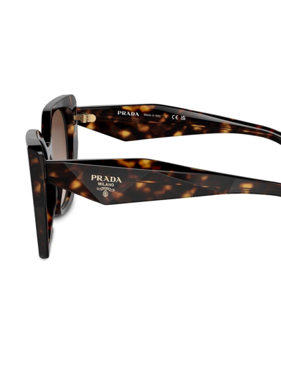 Shop Prada Logo Tortoiseshell-frame Sunglasses In Brown