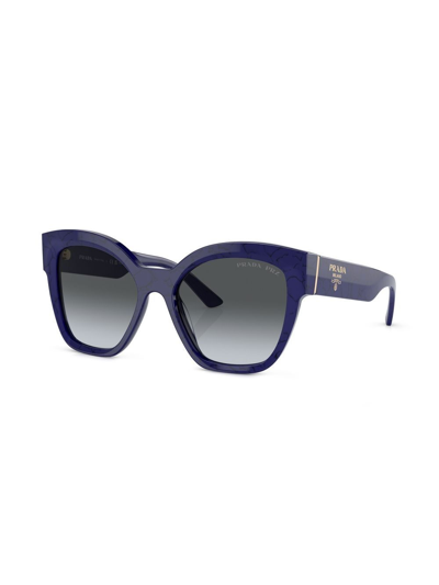 Prada Logo Cat-eye Frame Sunglasses In Blue