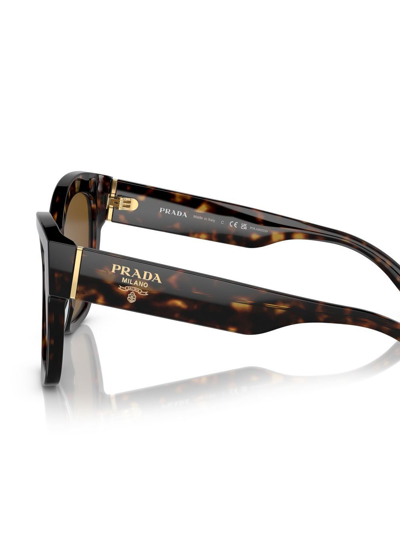 Shop Prada Tortoiseshell Cat-eye Frame Sunglasses In Brown