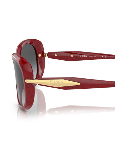 Shop Prada Logo-arm Detail Sunglasses In Red