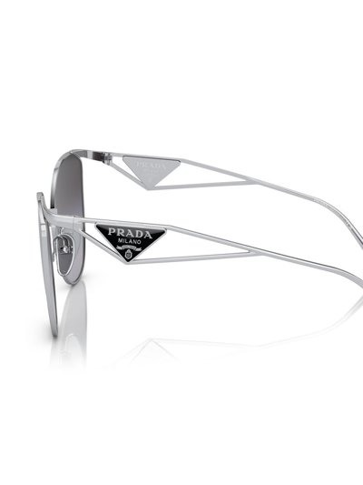 Prada Logo Cat-eye Frame Sunglasses In Silver