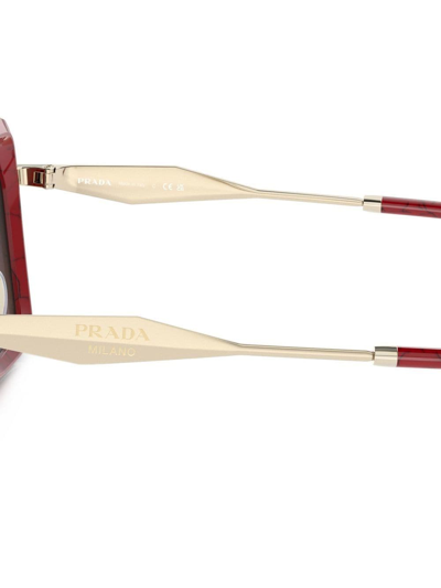 Prada Square-frame Design Sunglasses In Red