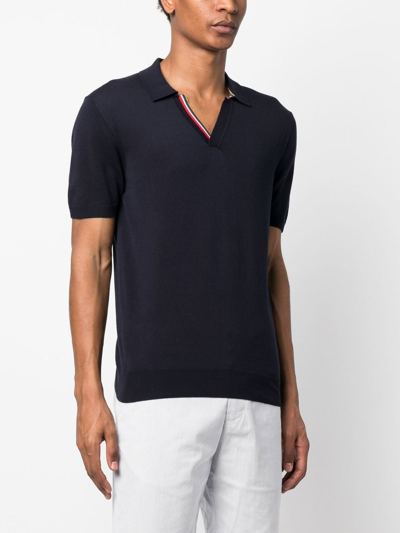 Shop Orlebar Brown Horton V-neck Polo Shirt In Blue