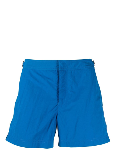 Shop Orlebar Brown Concealed-fastening Swim Shorts In Blue