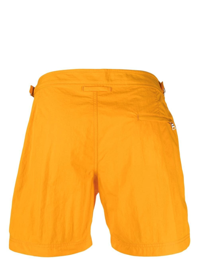 Shop Orlebar Brown Concealed Fastening Swim Shorts In Yellow