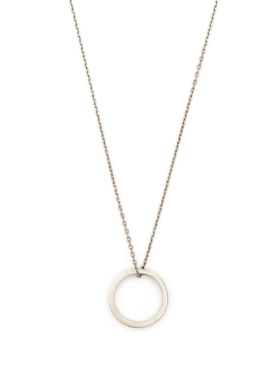 Shop Maison Margiela Thin-band Pendant Necklace In Silver