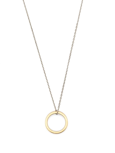 Shop Maison Margiela Thin-band Pendant Necklace In Silver