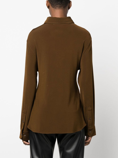 Shop Y/project Cut-out Detail Long-sleeve Shirt In Brown