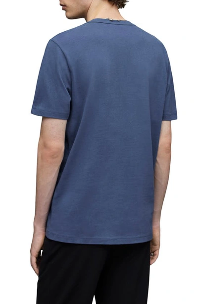 Shop Allsaints Brace Tonic Crewneck T-shirt In Gunmetal Blue