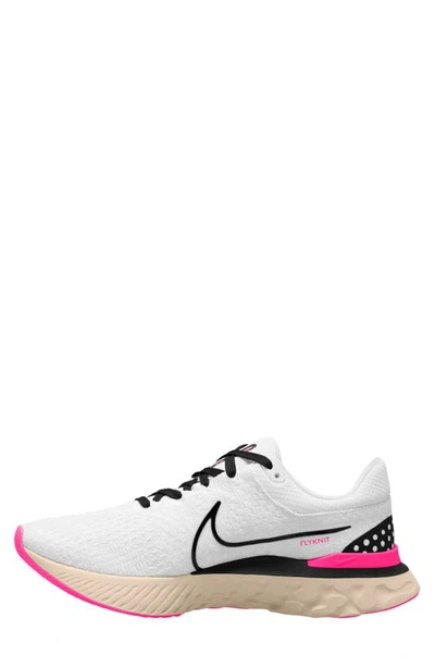 Nike React Infinity Run Flyknit 3 Running Shoe In White/ Black/ Pearl White