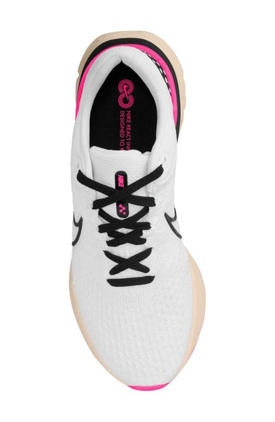 Nike React Infinity Run Flyknit 3 Running Shoe In White/ Black/ Pearl White