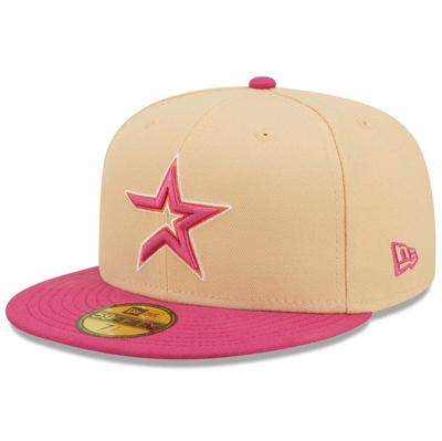 Shop New Era Orange/pink Houston Astros 45th Anniversary Mango Passion 59fifty Fitted Hat