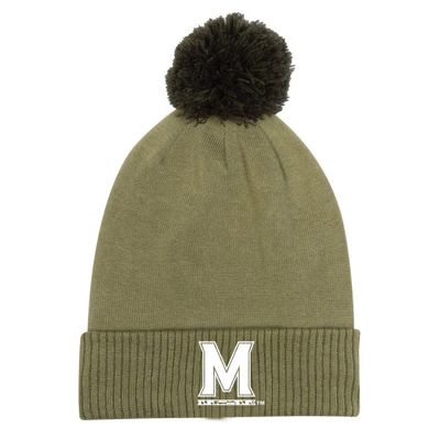 Shop Under Armour Green Maryland Terrapins Freedom Collection Cuffed Knit Hat With Pom In Hunter Green