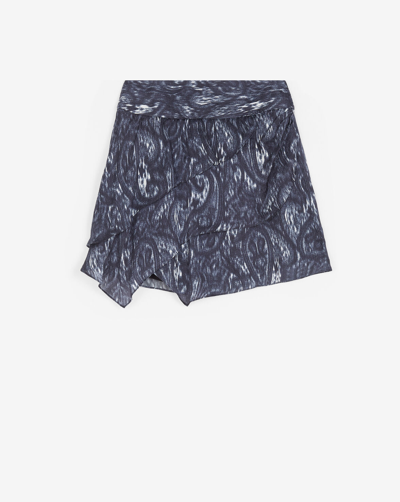 Shop Iro Zully Ruffled Print Skirt In Grey