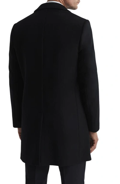 Shop Reiss Gable Wool Blend Overcoat In Black