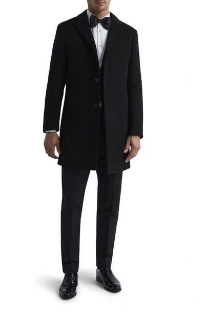 Shop Reiss Gable Wool Blend Overcoat In Black