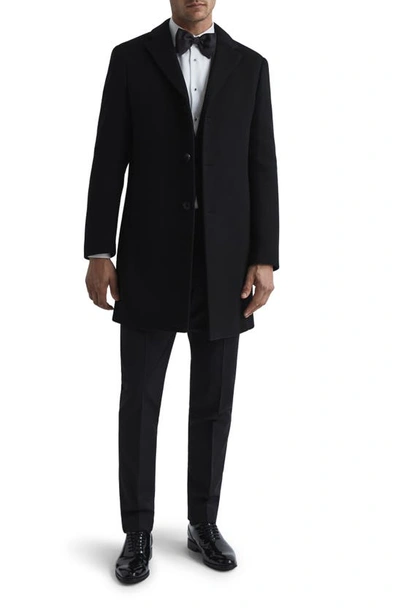 Reiss Gable Wool Blend Overcoat In Black