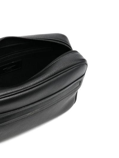Shop Saint Laurent Logo-detail Leather Shoulder Bag In Black