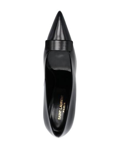 Saint Laurent Pointed-toe Polished-finish Pumps In Black