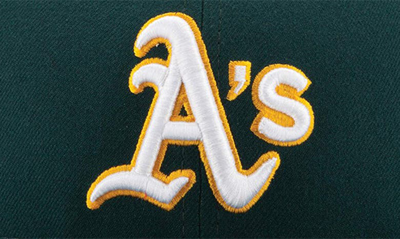 Shop New Era Green Oakland Athletics Road Authentic Collection On Field 59fifty Performance Fitted Hat
