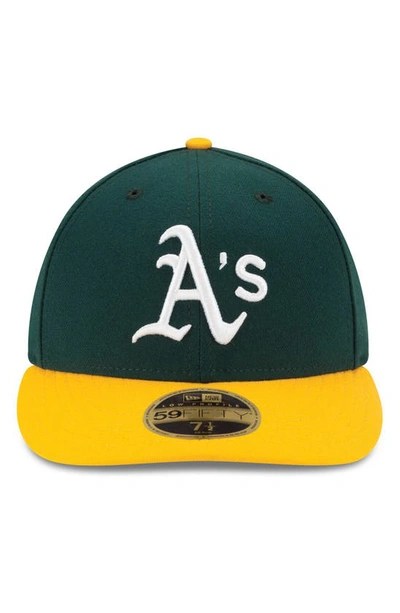 Shop New Era Green/yellow Oakland Athletics Home Authentic Collection On-field Low Profile 59fifty Fitted
