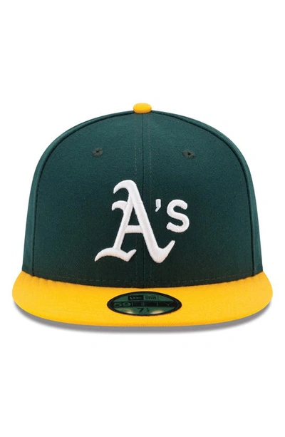 Shop New Era Green/yellow Oakland Athletics Home Authentic Collection On-field 59fifty Fitted Hat