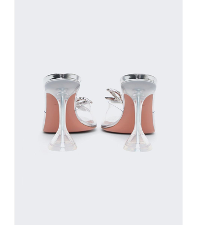 Shop Amina Muaddi Rosie Glass Heeled Sandal Transparent
